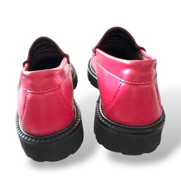 G.H. Bass Whitney Candy Lug Sole Weejun Penny Loafers Bright Pink Ombre Sz 5.5 - Picture 9 of 13
